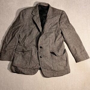 Haggar Men's 100% Wool Herringbone Blazer Size 44